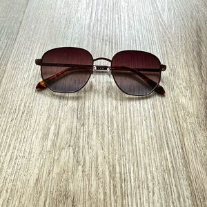 quay australia big time brown round geometric retro sunglasses eyewear NEW